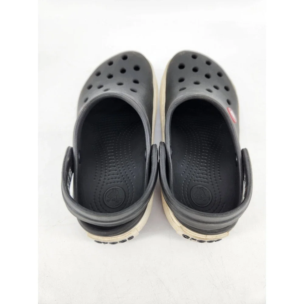 Crocs Crocband II Clogs Kids‎ Size C10/11 Black White Slip On Sandals 11990